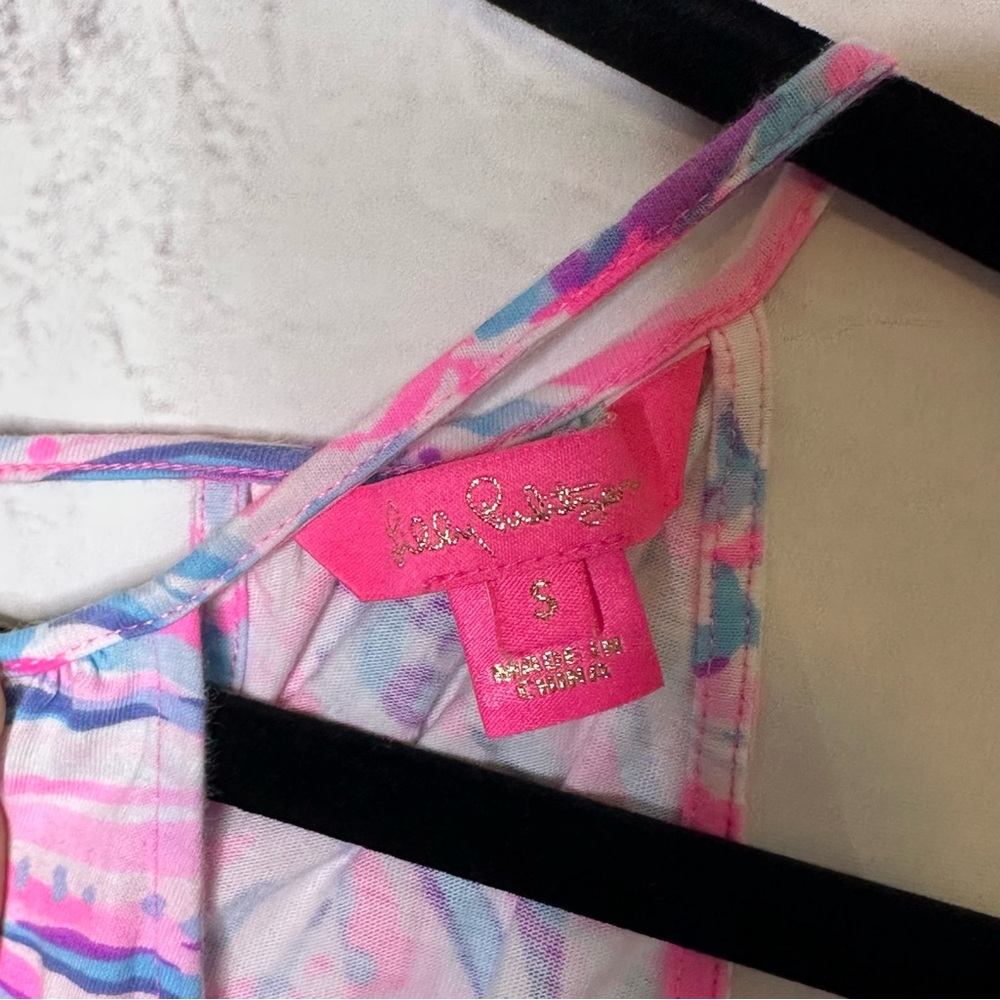 Lilly Pulitzer Pink and Blue Patterned Dress Size S - Picture 2 of 5